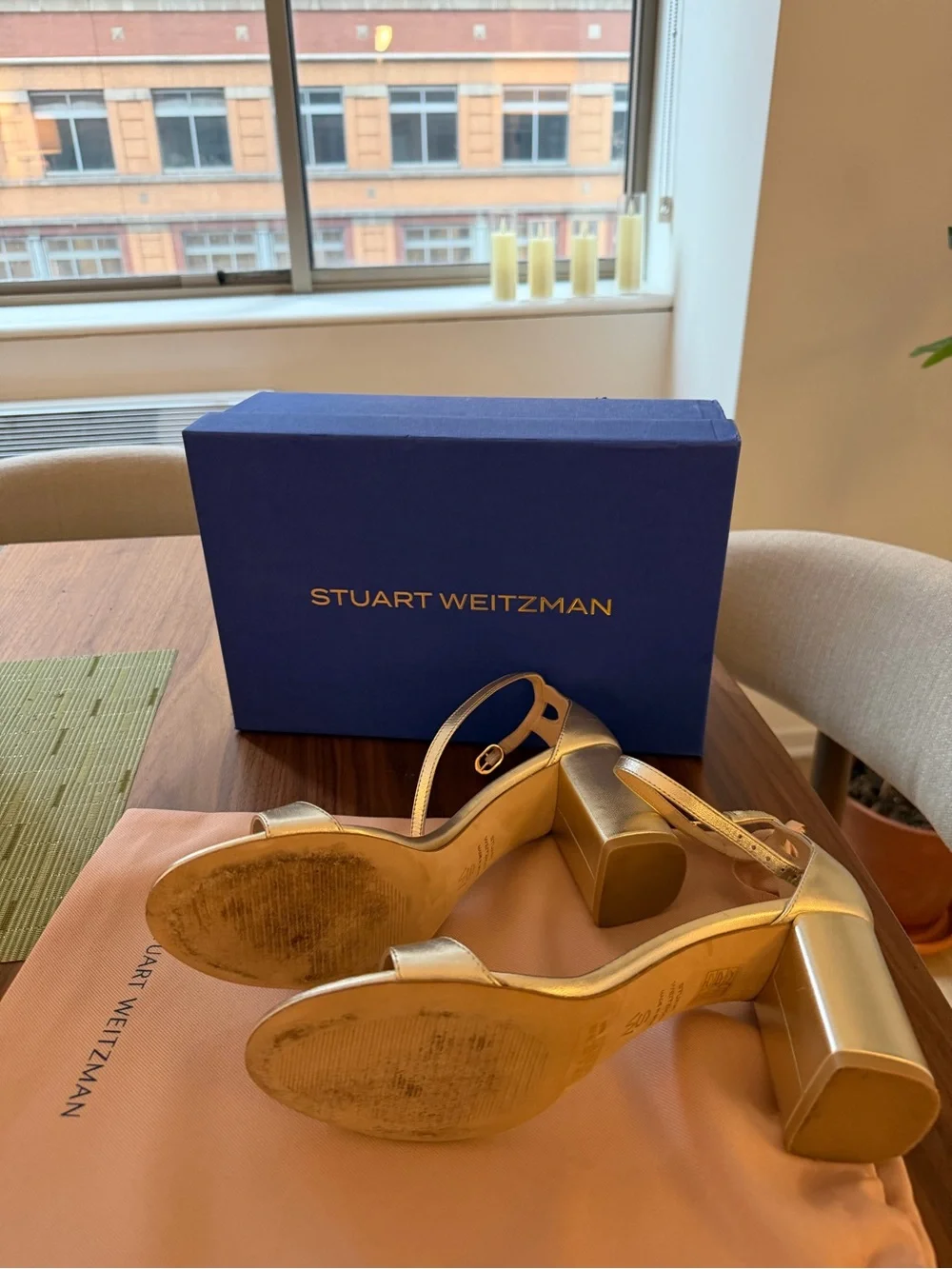 Stuart Weitzman sleek metallic